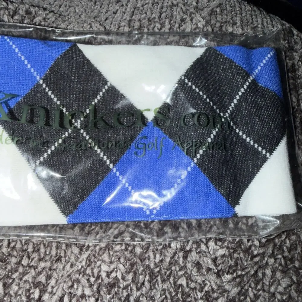 Golf Knickers Colorful Knee High Argyle Cotton Socks Men White Black Blue New